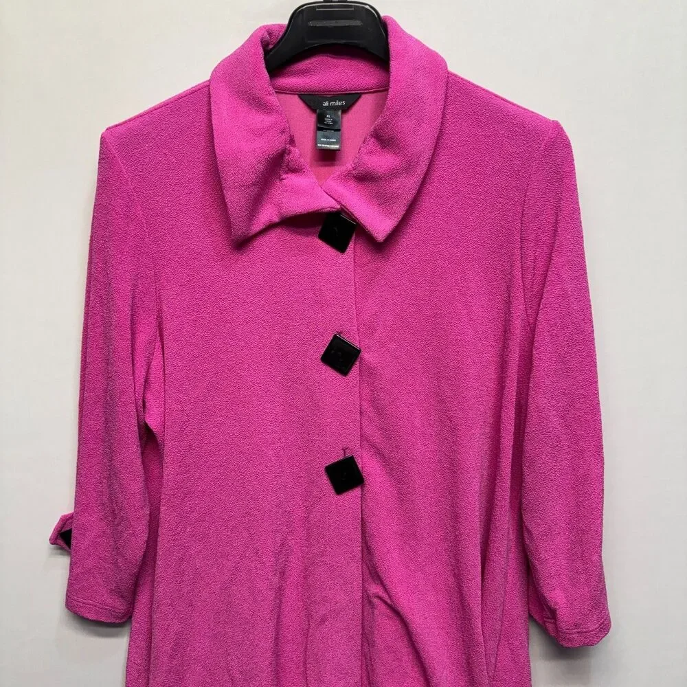 Ali Miles Women 3/4 Sleeve Blouse Top Shirt Size XL X-Large Pink D123 -22